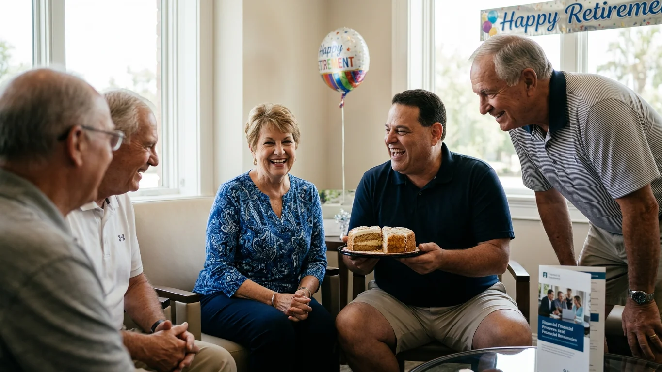 Professional financial advisor meeting with a diverse senior couple, retirement income plan Florida