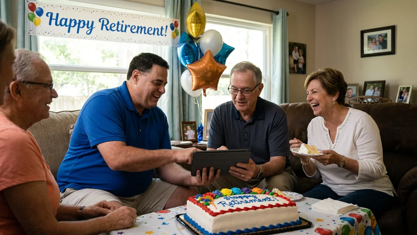 Friendly group of Florida retirees at an outdoor community center, retirement income diversity