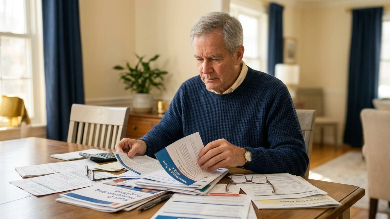 Senior completing medical exam forms for term or permanent life insurance in Florida after 60
