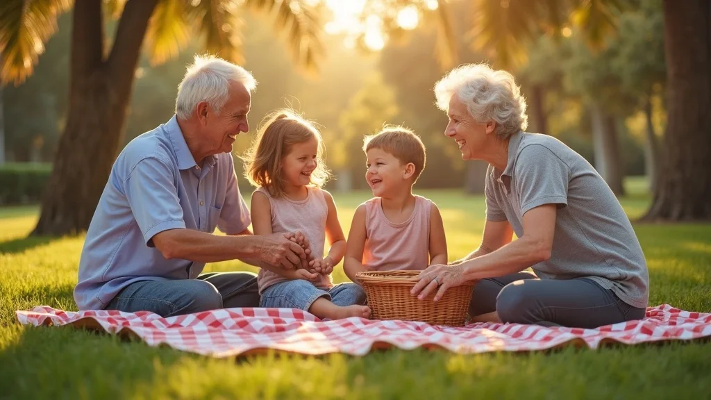Tampa retirees enjoying family picnic, representing life insurance legacy in retirement