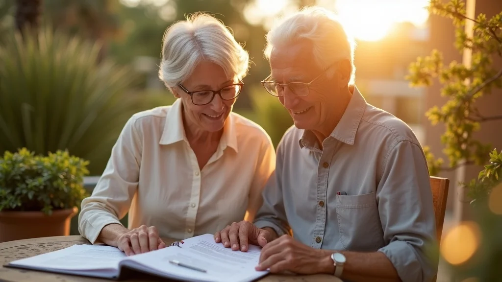 Tampa retirees reviewing an irrevocable life insurance trust document for legacy planning