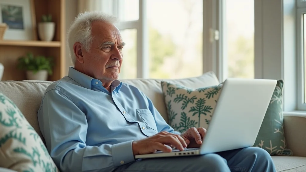Thoughtful senior man reviewing term life insurance options at home in Tampa