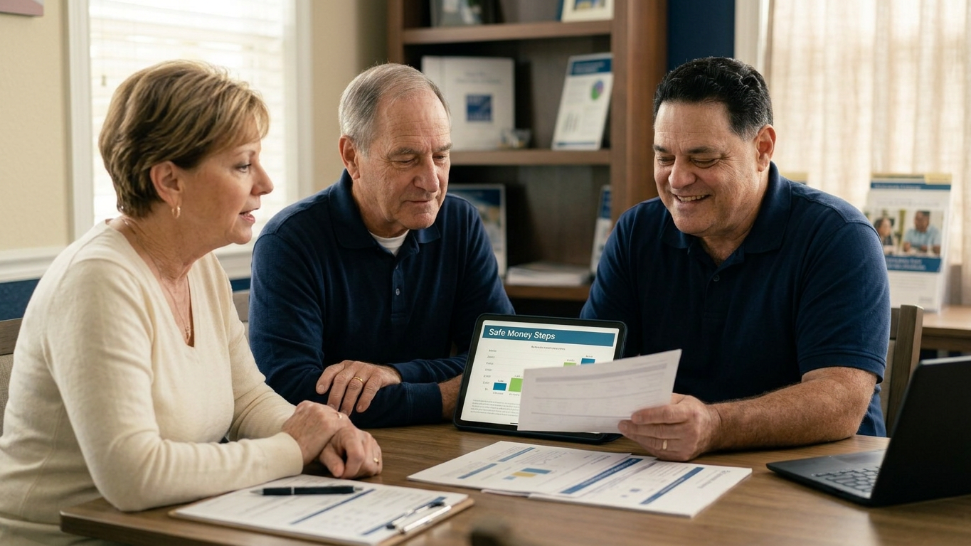 Infographic comparing whole life, term life, and permanent life insurance for Tampa retirees