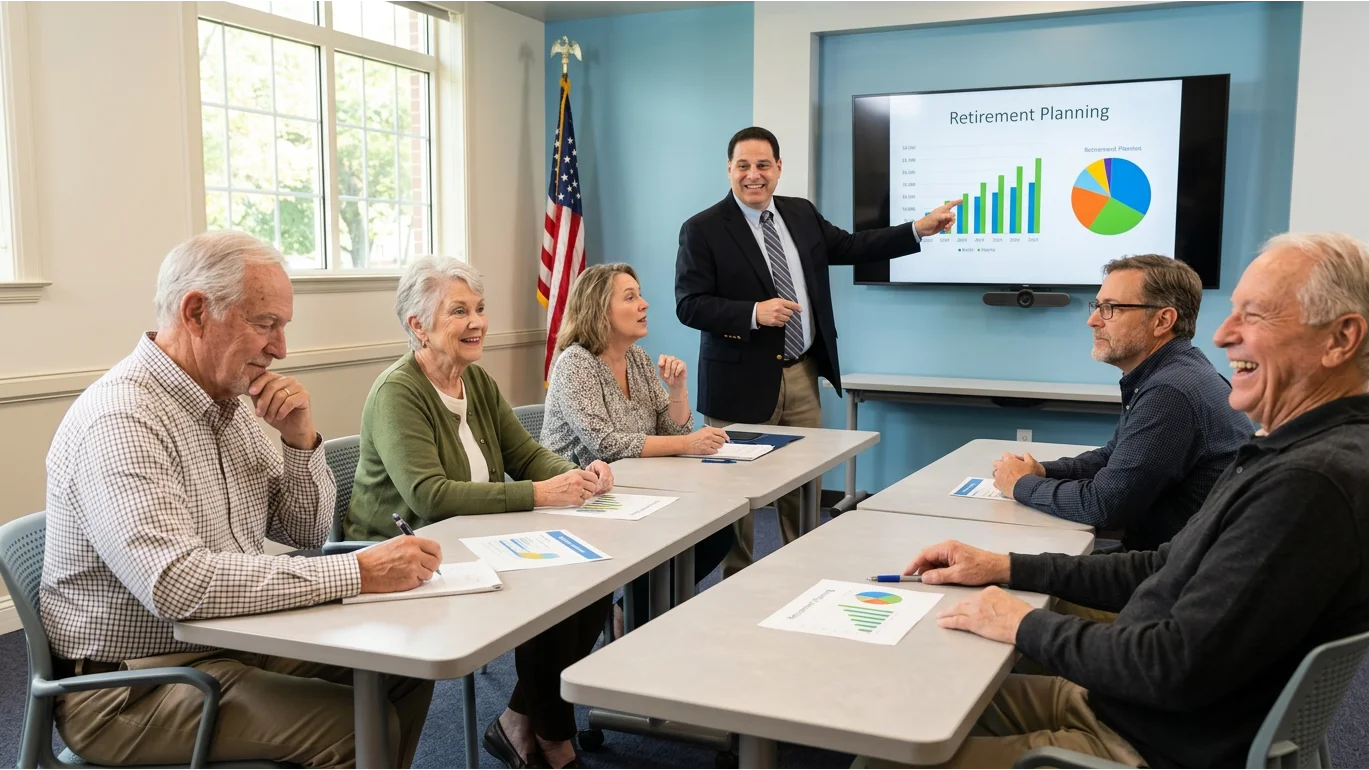 Concerned retiree in Tampa reading annuity fine print - considering retirement planning options