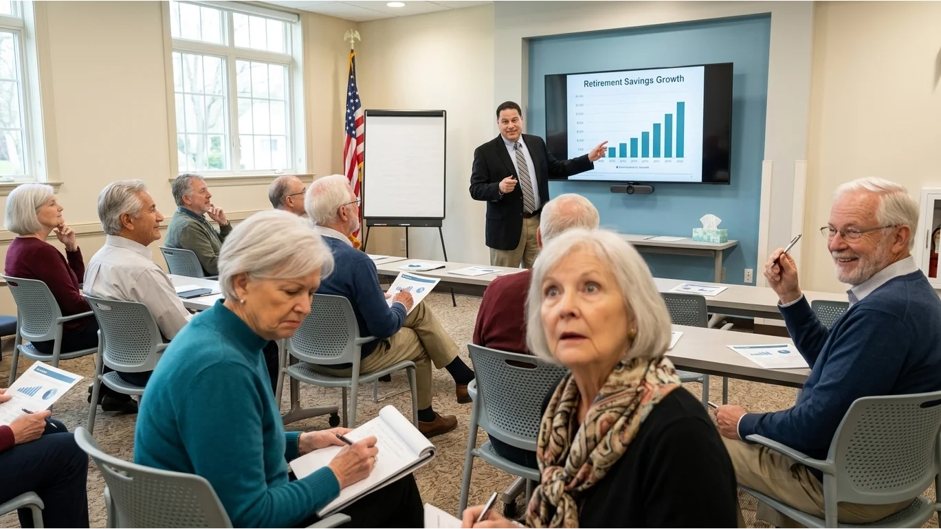 Tampa senior couple reviewing retirement documents - are annuities a good investment